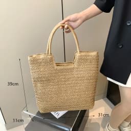 Casual Straw Woven Shoulder Bags For Women Wicker Handbags Handmade Summer Beach Bag Female Travel Large Capacity Rattan Totes
