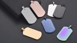 10pcs Wholesale 7 Colors Stainless Steel Military Army Style ID Blank Dog Tags Pendant Rectangle Necklace Jewelry Accessories