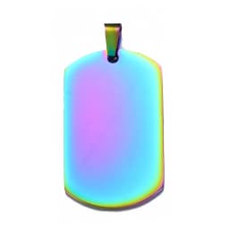 10pcs Wholesale 7 Colors Stainless Steel Military Army Style ID Blank Dog Tags Pendant Rectangle Necklace Jewelry Accessories