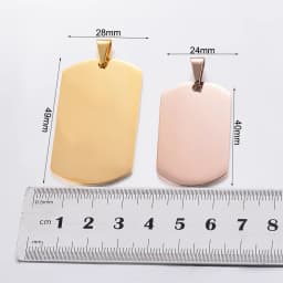 10pcs Wholesale 7 Colors Stainless Steel Military Army Style ID Blank Dog Tags Pendant Rectangle Necklace Jewelry Accessories