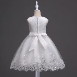 Girl Princess Dress of Korean style sleeveless beaded children's dress dress princess dress lace dress performance