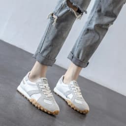 women comfortable casual shoes Soft leather white shoes summer 204 new Lace Up flat casual sports shoes women Running shoes