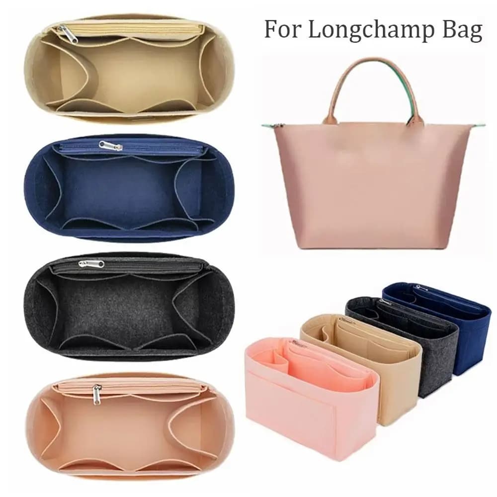 High-quality Felt Handbag Insert Bag Bag Support Organization Purse Liner Portable Storage Bag Organiser for For Longchamp
