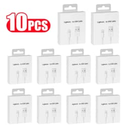 10 PCS USB Cable for iPhone 8 7 6 14 Plus X XR XS Max 11 12 13 Pro SE Fast Charging Cord USB Data Charger Cable With Retail Box