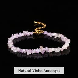 Natural Stone Tourmaline Amethyst Rock Quartz Crystal Chip Bead Bracelet Women Reiki Healing Adjustable Chain Fashion Jewelry