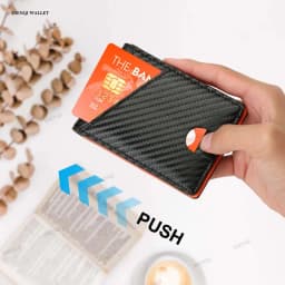 Carbon Fiber Wallet Men Rfid Slim Thin Credit Card Holder Man Wallets Minimalist Male Small Short Black Bi-fold Vallet Billfold