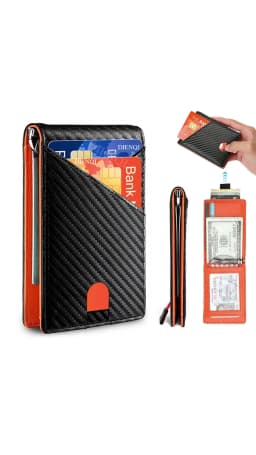 Carbon Fiber Wallet Men Rfid Slim Thin Credit Card Holder Man Wallets Minimalist Male Small Short Black Bi-fold Vallet Billfold