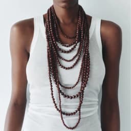 Colorful Natural Stacked Garnet Beads Chain Necklace Red Blue Stone Exaggerated Creative Multi-Layered Baroque Gravel Necklace