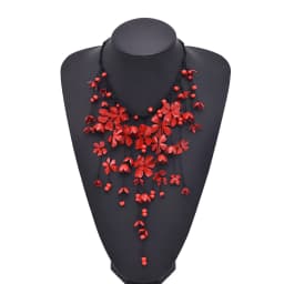 Colorful Natural Stacked Garnet Beads Chain Necklace Red Blue Stone Exaggerated Creative Multi-Layered Baroque Gravel Necklace