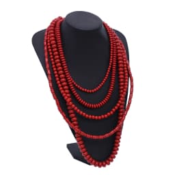 Colorful Natural Stacked Garnet Beads Chain Necklace Red Blue Stone Exaggerated Creative Multi-Layered Baroque Gravel Necklace