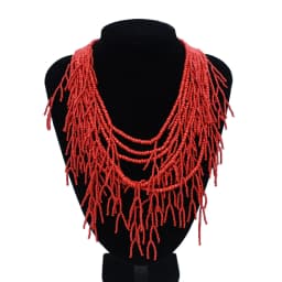 Colorful Natural Stacked Garnet Beads Chain Necklace Red Blue Stone Exaggerated Creative Multi-Layered Baroque Gravel Necklace