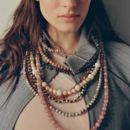 Colorful Natural Stacked Garnet Beads Chain Necklace Red Blue Stone Exaggerated Creative Multi-Layered Baroque Gravel Necklace