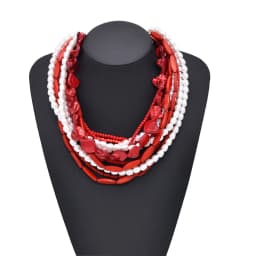 Colorful Natural Stacked Garnet Beads Chain Necklace Red Blue Stone Exaggerated Creative Multi-Layered Baroque Gravel Necklace