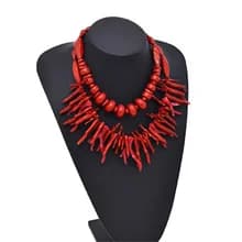 Colorful Natural Stacked Garnet Beads Chain Necklace Red Blue Stone Exaggerated Creative Multi-Layered Baroque Gravel Necklace