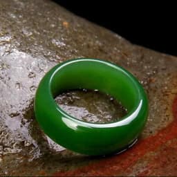 Natural Green Hetian Jade Ring Chinese Jadeite Amulet Fashion Charm Jewelry Hand Carved Crafts Gifts for Women Men Rings