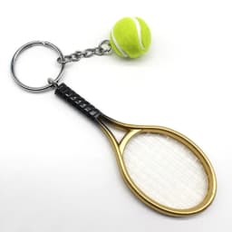 12Pcs Simulated Mini Tennis Racket Keychain for Women Men Metal Car Keyring Backpack Ornament Accessories Sports Souvenirs Gifts
