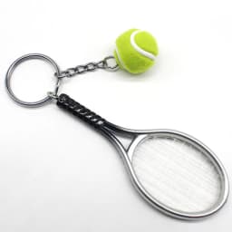 12Pcs Simulated Mini Tennis Racket Keychain for Women Men Metal Car Keyring Backpack Ornament Accessories Sports Souvenirs Gifts