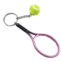 12Pcs Simulated Mini Tennis Racket Keychain for Women Men Metal Car Keyring Backpack Ornament Accessories Sports Souvenirs Gifts