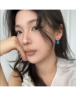 MM Colorful Enamel Water Drop Earrings Summer Y2K Stainless Steel Fashion Sweet Multiple Color Waterproof Jewelry Wholesale