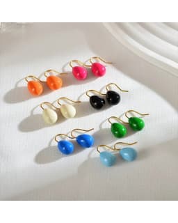 MM Colorful Enamel Water Drop Earrings Summer Y2K Stainless Steel Fashion Sweet Multiple Color Waterproof Jewelry Wholesale