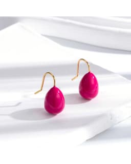 MM Colorful Enamel Water Drop Earrings Summer Y2K Stainless Steel Fashion Sweet Multiple Color Waterproof Jewelry Wholesale