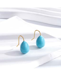 MM Colorful Enamel Water Drop Earrings Summer Y2K Stainless Steel Fashion Sweet Multiple Color Waterproof Jewelry Wholesale