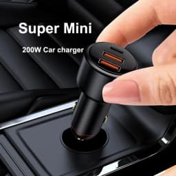 200W USB PD Car Charger 3port Super Fast Charger2.0 100W 65W SuperCharge QC3.0 for Honor Xiaomi Vivo Huawei iPhone 14 13Pro