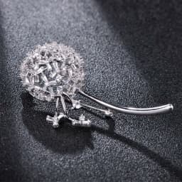 Blucome Beautiful Dandelion Shape Brooches Copper Cubic Zircon Jewelry Pins For Women Girls Clothes Scarf Hat Accessories