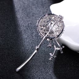 Blucome Beautiful Dandelion Shape Brooches Copper Cubic Zircon Jewelry Pins For Women Girls Clothes Scarf Hat Accessories