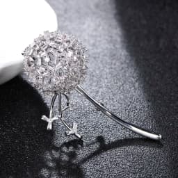 Blucome Beautiful Dandelion Shape Brooches Copper Cubic Zircon Jewelry Pins For Women Girls Clothes Scarf Hat Accessories