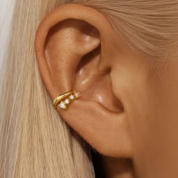 AIDE Shiny Zirconia Ear Cuff 925 Sterling Silver Clip Earrings For Women Girls 18k Gold Plated No ear holeEar Studs Jewelry Gift