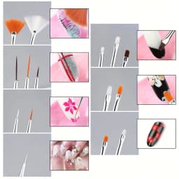 20Pcs Nail Art Brush Design Tip Painting Drawing Carving Dotting Pen FlatFan Liner Acrylic Gel UV Polish Manicure Tools