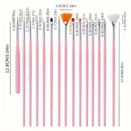 20Pcs Nail Art Brush Design Tip Painting Drawing Carving Dotting Pen FlatFan Liner Acrylic Gel UV Polish Manicure Tools