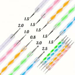 20Pcs Nail Art Brush Design Tip Painting Drawing Carving Dotting Pen FlatFan Liner Acrylic Gel UV Polish Manicure Tools