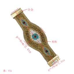 Handmade Bohemian Beads Shell Turquoise Bracelet For Women Evil Eye Wide Ethnic Style Magnet Jewelry Gift Colorful Accessory