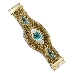 Handmade Bohemian Beads Shell Turquoise Bracelet For Women Evil Eye Wide Ethnic Style Magnet Jewelry Gift Colorful Accessory