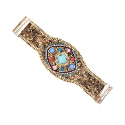 Handmade Bohemian Beads Shell Turquoise Bracelet For Women Evil Eye Wide Ethnic Style Magnet Jewelry Gift Colorful Accessory