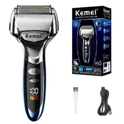 Kemei 5 Blade Electric Shaver For Men Face Beard Wet Dry Electric Razor Rechargeable Shaving Machine Washable