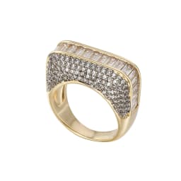 Hand -shaped design inlaid Ms. Ring Wasteen Ring Fashion Jewelry Copper Plated 18K Golden Birthday Memorial Exquisite Gift