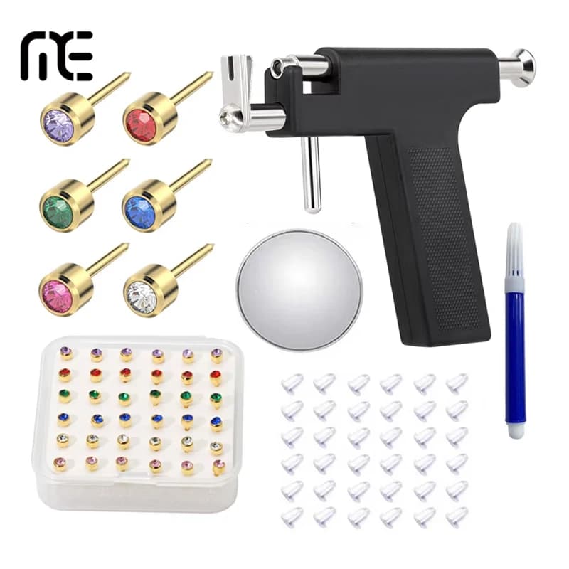 Professional Ear Piercing Gun with 36pcs Earrings Stud for Salon Home Use Ear Piercing Kit
