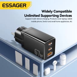 Essager GaN USB Type C Charger 67W 45W 33W KR EU Plug Fast Charging For Samsung iPhone 16 15 14 Pro Huawei Phone Laptop Chagers