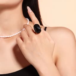 Big Oval Glass Stone Luxury Stainless Steel Rhinestones Rings For Women Trendy Index Finger Ring Jewelry Wedding Banquet Gift