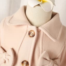 (0-3 Years Old) Winter New Girls' Blouse Button Coat Coat Solid Color Simple Fashion Lapel Long Solid Color Bow