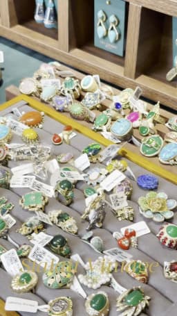 Elegant Vintage Rings for Women Copper Antique Gold Color Oval Crystal Emerald Round Natural Stone Designer Retro Jewelry