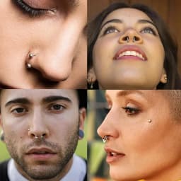 8Pcs Septum Piercing Jewelry Kit Nose Cartilage Tragus Piercing Gun Professional Tools Hollow Needle Piercer Clamps