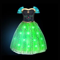 Light up Frozen Costume Snow Queen Elsa Classic Dress for Girl Birthday Party Ball Gown Princess Anna Carnival Vestidos with LED