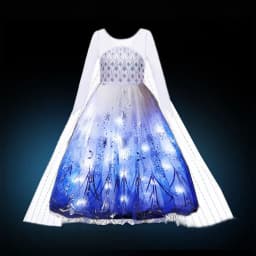 Light up Frozen Costume Snow Queen Elsa Classic Dress for Girl Birthday Party Ball Gown Princess Anna Carnival Vestidos with LED