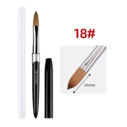 100% Pure Kolinsky Hair Nail Art Brush Round Nail Oval Brush Acrylic OEM Logo Black Color Handle Nail Supplies for Professionals