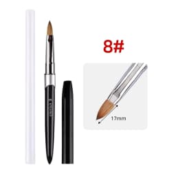 100% Pure Kolinsky Hair Nail Art Brush Round Nail Oval Brush Acrylic OEM Logo Black Color Handle Nail Supplies for Professionals
