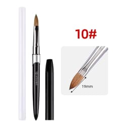 100% Pure Kolinsky Hair Nail Art Brush Round Nail Oval Brush Acrylic OEM Logo Black Color Handle Nail Supplies for Professionals